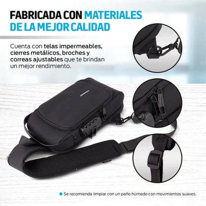 Bolso Impermeable antirobo con puerto para carga  50% OFF